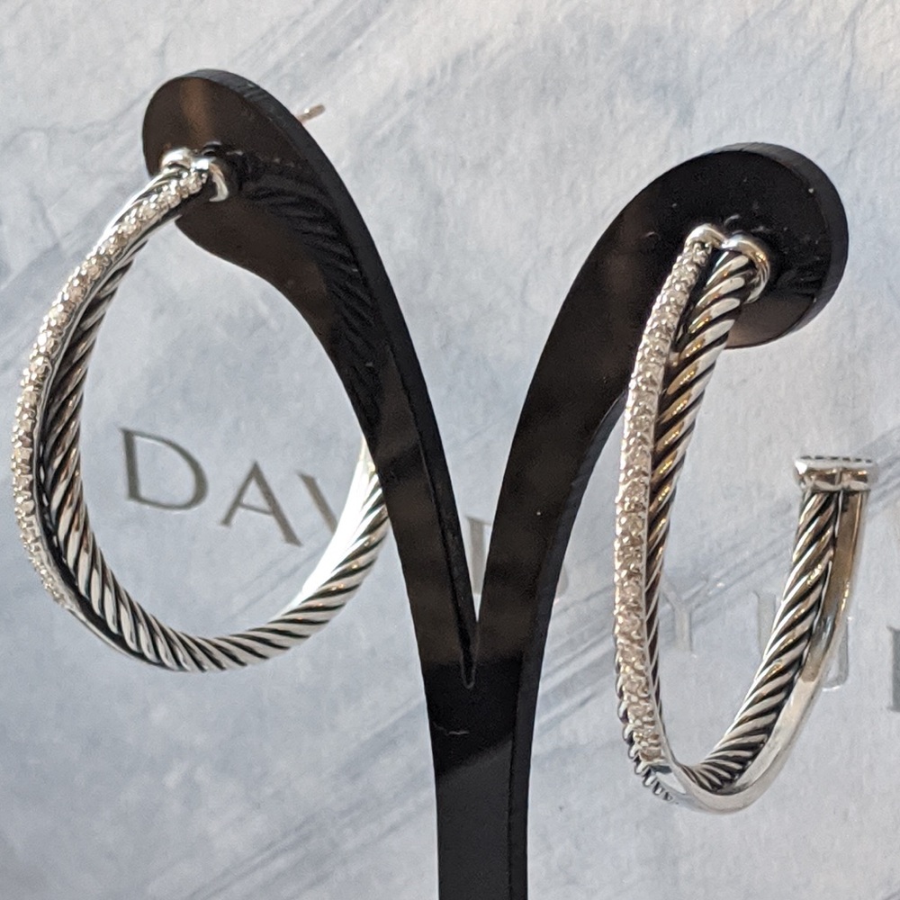 David Yurman Diamond Crossover Earrings